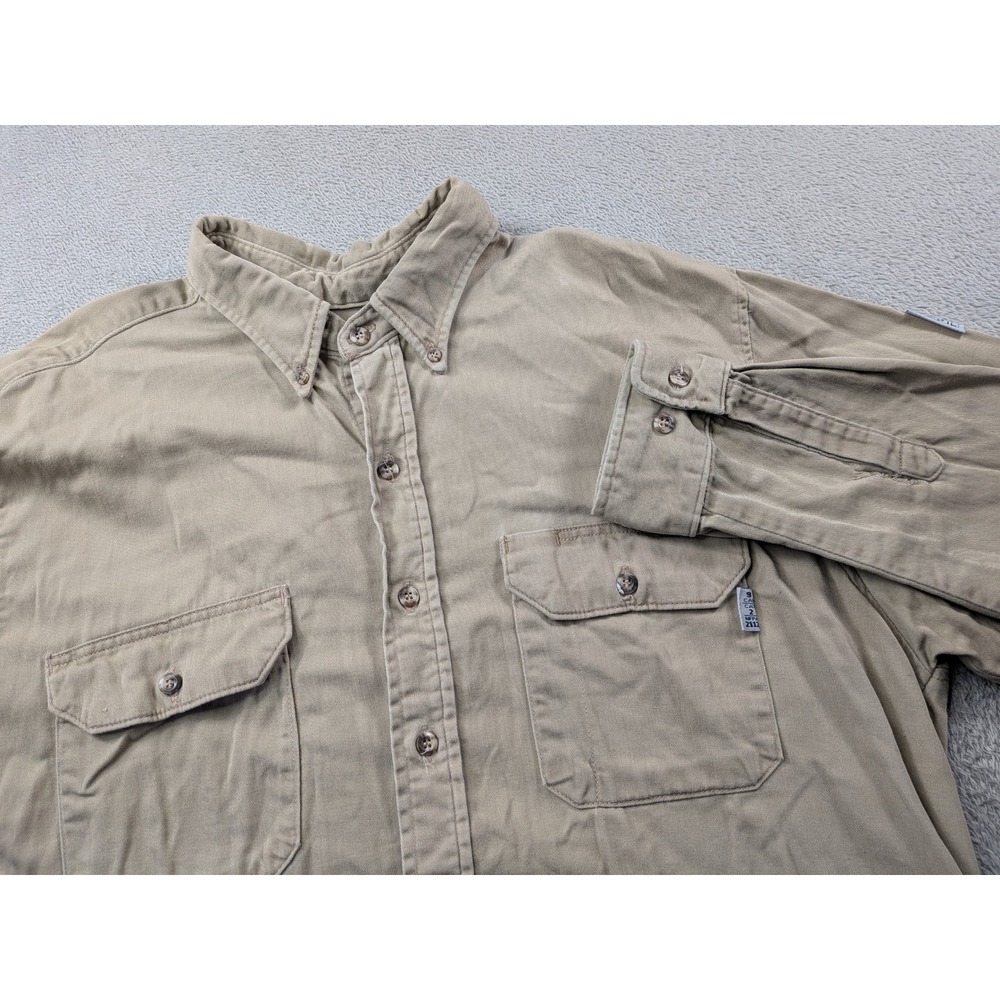 Tyndale FR Mens 2XLN Tan Flame Resistant Insect Guard Work Shirt Arc Rated USA